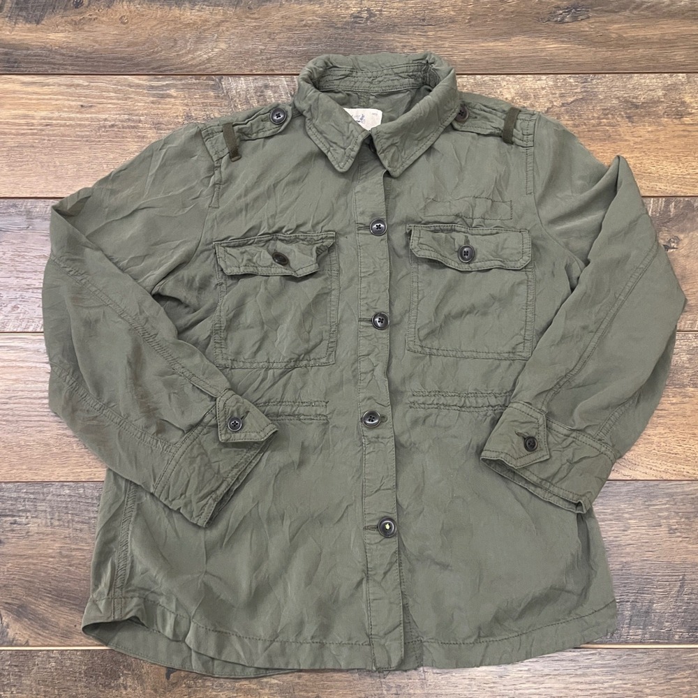 American Eagle Outfitters Olive Green Utility Field Jacket Women M Military Fall